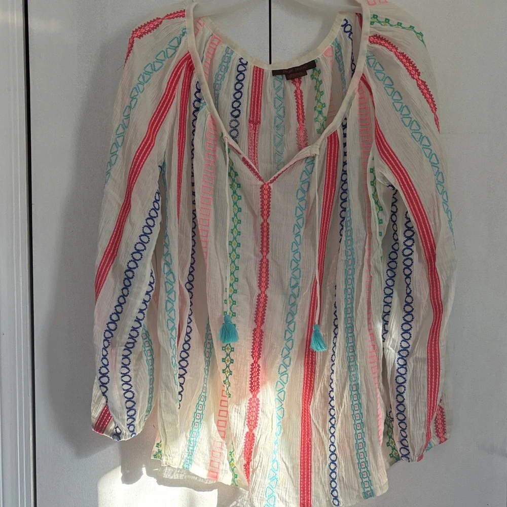 Colorful Boho Gauzy Blouse - Picture 7 of 10